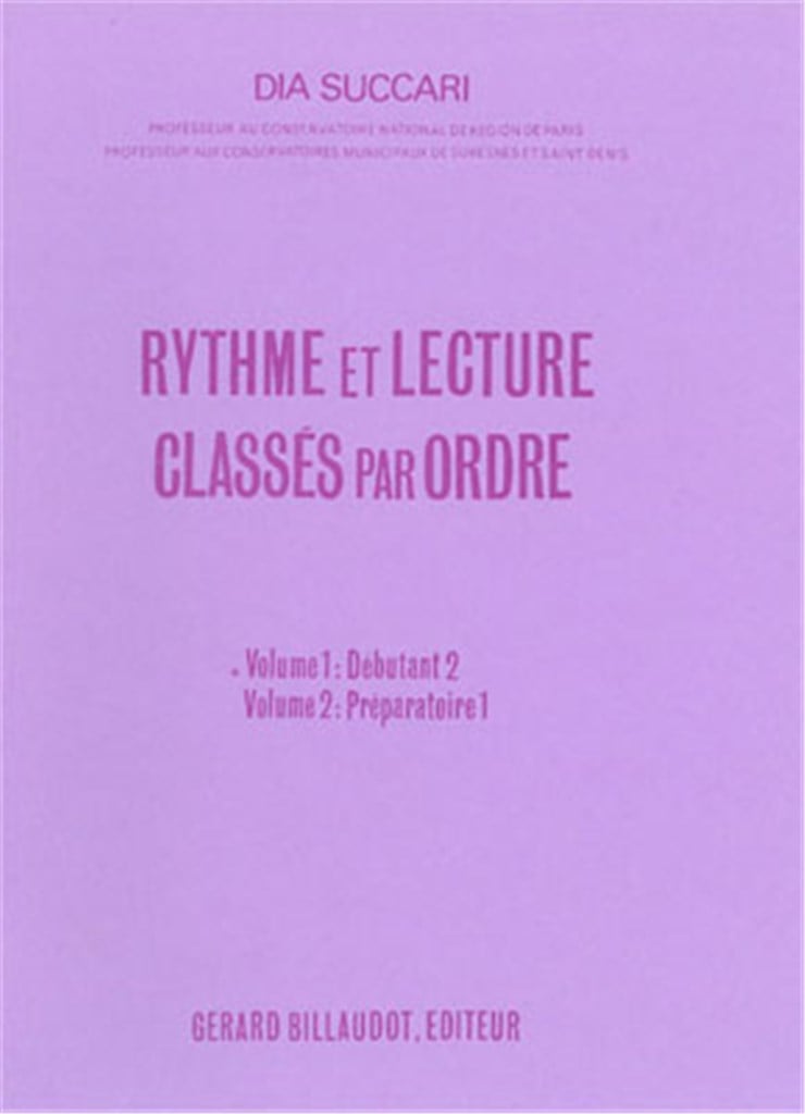 Rythme Et Lecture Classes Par Ordre Volume 1